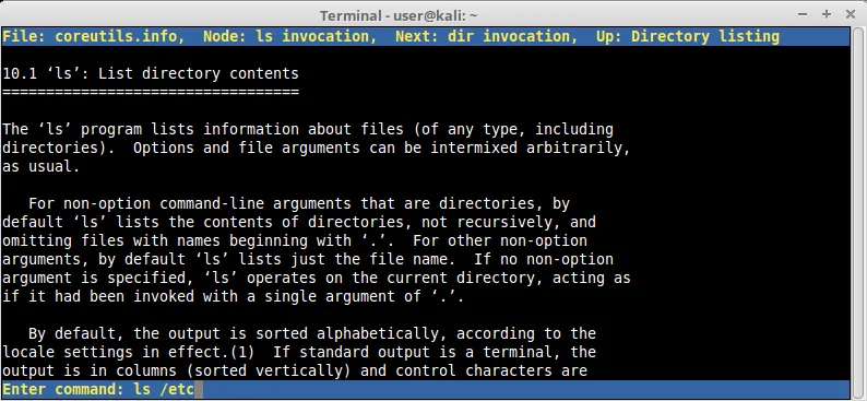 pinfo shell